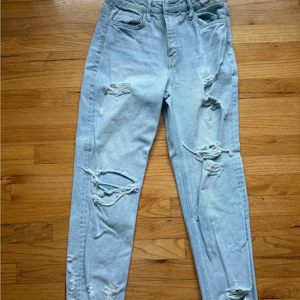 Flying Monkey Light Blue Ripped Skinny Jeans